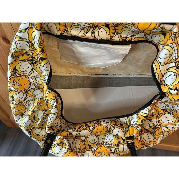 Garfield Faces Shoulder Strap Vintage Tote Bag Zipper Duffel Purse - Picture 11 of 12